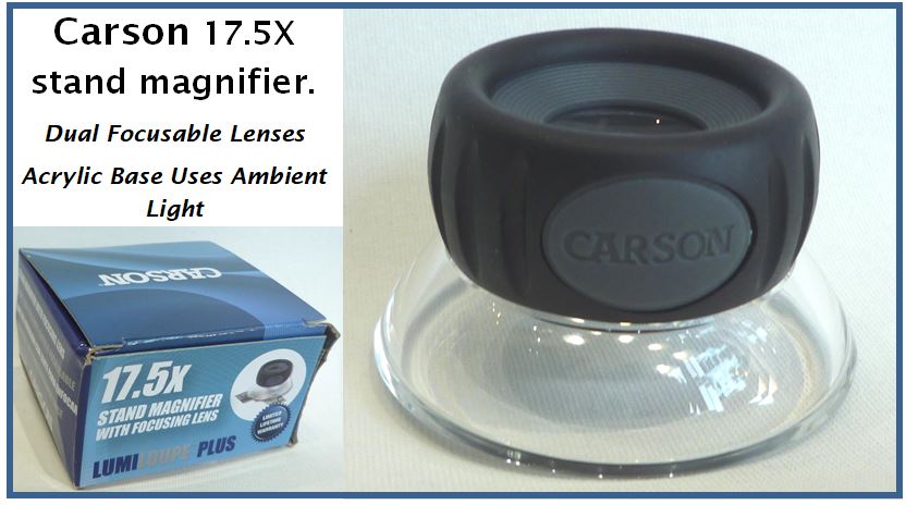 Carson Optical MT-33 3X Touch Activated LED Lighted Loupe Magnifier